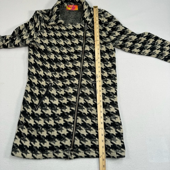 English Rose Coat Womens Size Medium Houndstooth Zipper - Picture 6 of 10